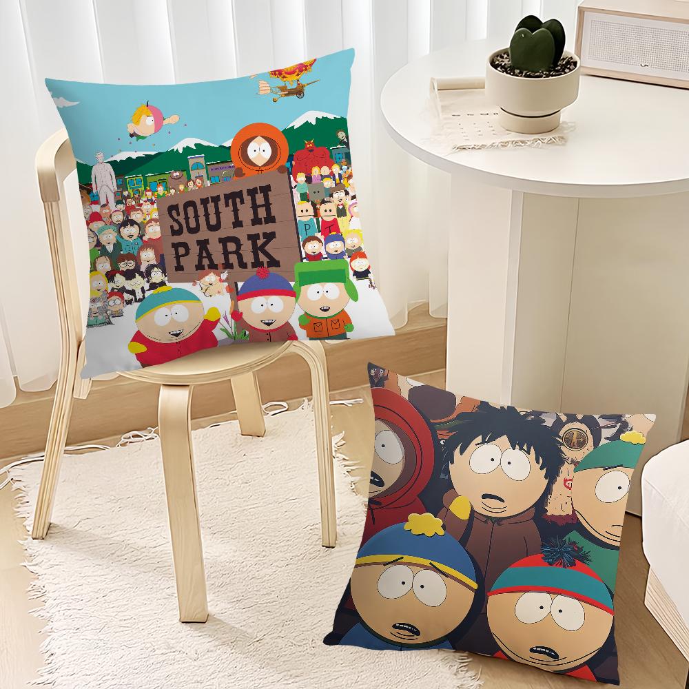 Cartoon S-South P-Park Cute Funny Cushion Cover Living Room Headboard Office Cushion Bedroom Cushion Sofa Nap Time Pillow Case
