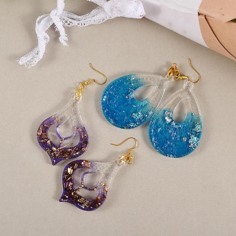 71 Resin Jewelry Molds with Earring Resin Molds,Earring Hooks,Jump Rings for Pendant Keychain Resin Jewelry Making