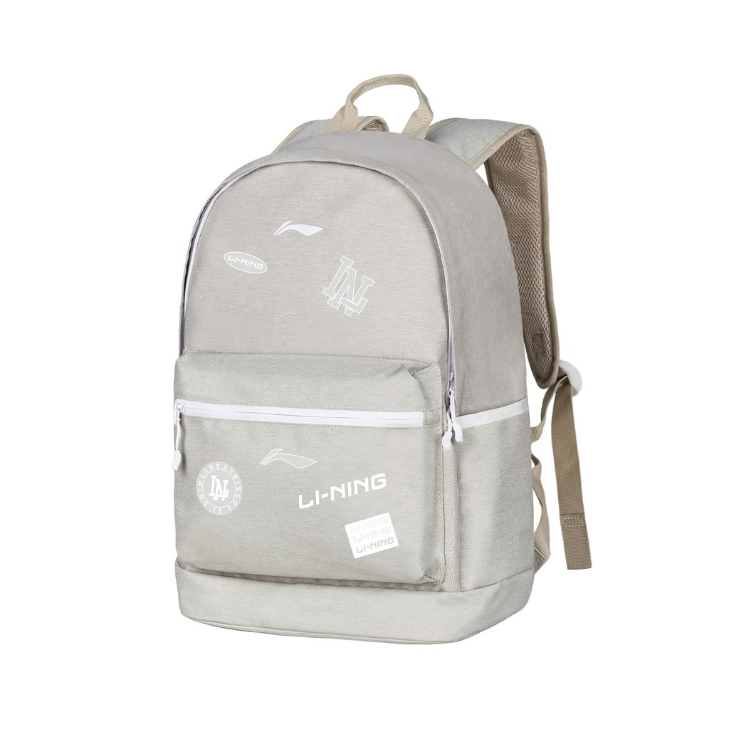 Li Ning Polyester Backpack Unisex Gray ABSQ564-29