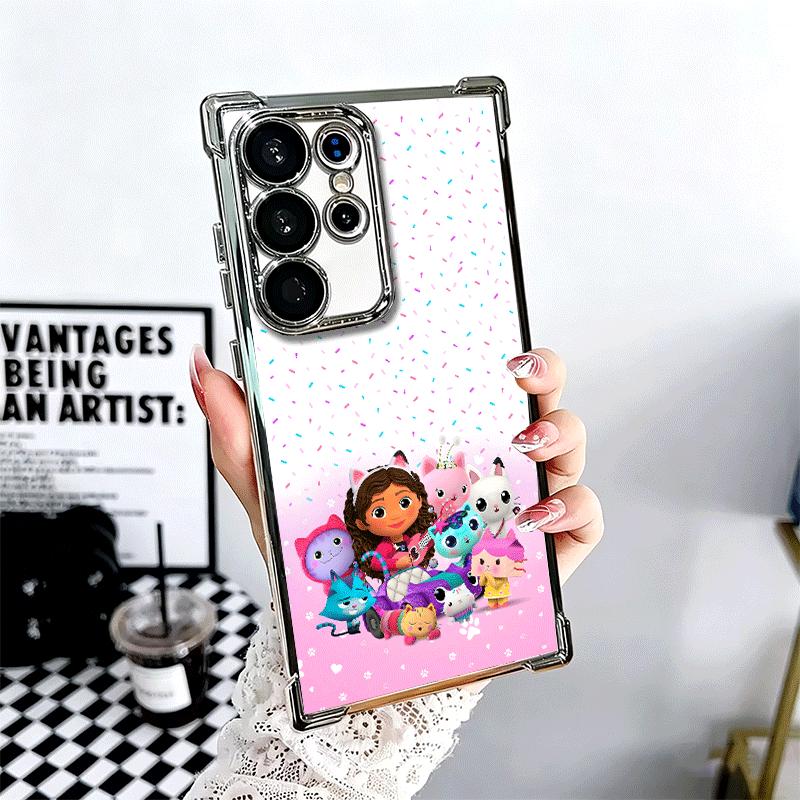 G-Gabbys Dollhouse Cartoon Plating Phone Case For Samsung Galaxy S24 S25 FE S26 Edge S23 Ultra S22 S21 Plus S20 Anti-Fall Airaba