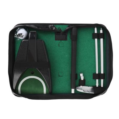 Portable Putter Set TPE Alloy Right Hand Putter with Automatic Ball Return Putting Cup PU Leather