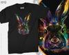 Happy Bunny Watercolour Paint Art T-shirt Easter Rabbit Animal Print Unisex Top