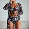 Sexy 3Pcs Bikinis 2025 Swimsuits Women's Swimwear Push Up Female Beach Swim Wear Bathing Suits Brazilian Bikini Set Pool Bather
