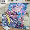 Weiche Jujutsu Kaisen Musterdecke Warmes Flanell für Schlafzimmer, Sofas, Betten, Stühle, Picknicks, Reisen