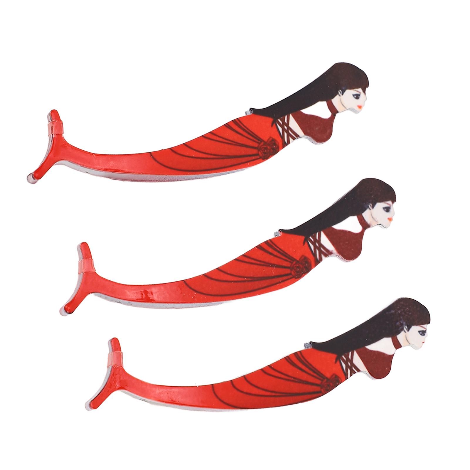 3PCS Eyelashes Tweezers False Eyelash Curlers Applicator Removal Tool Stainless Steel Nippers Red