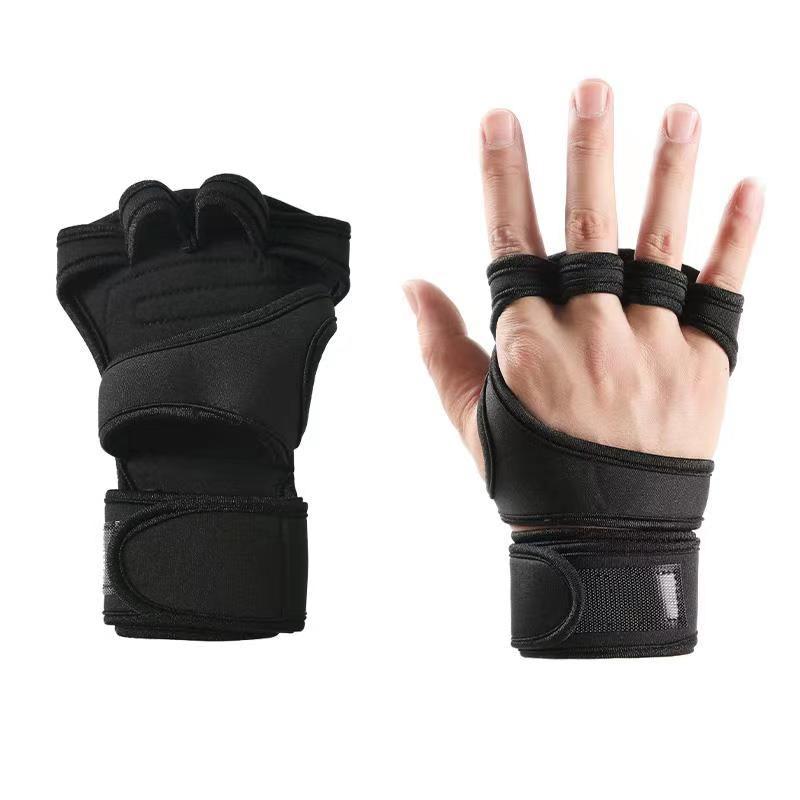 

1Pair Training Sport Gloves For Men Women Workout Fitness Body Building Weightlifting Gym Hand Wrist Palm Protector Dumbbells Ha M