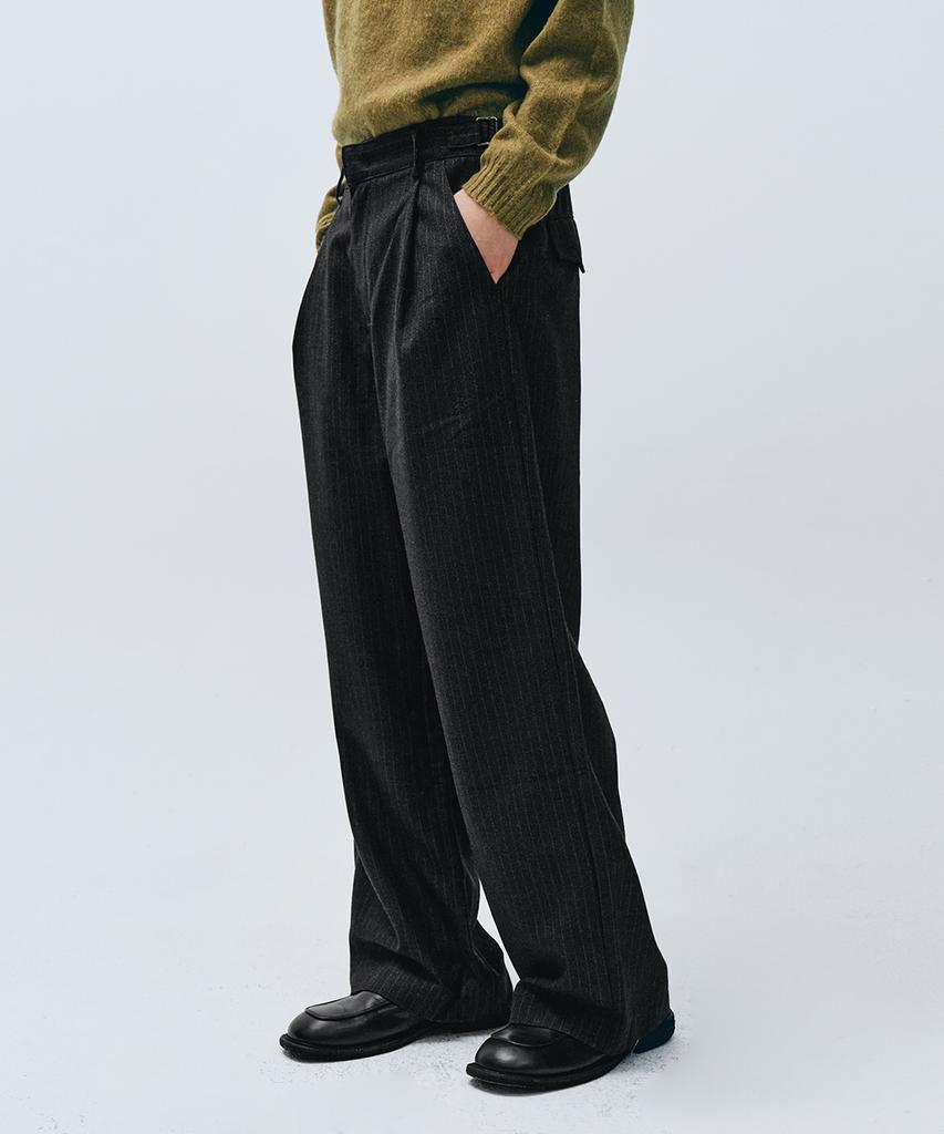 INTEMPOMOOD Retro Stripe Wide Slacks_Black