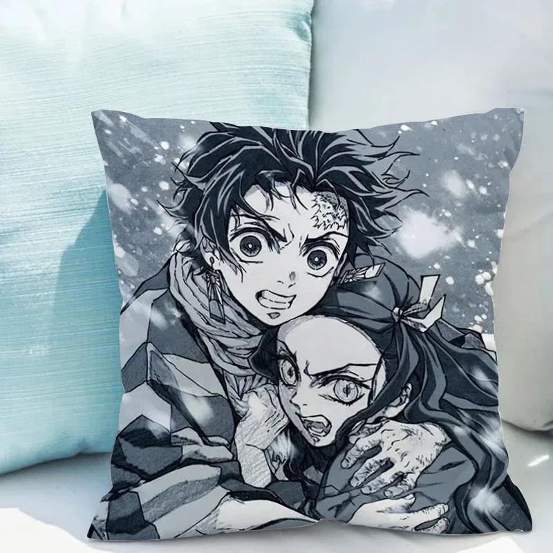 Poszewka na poduszkę x Demon Slayer Dekoracyjne poszewki na poduszki na poduszki Krzesła wypoczynkowe Dekoracja jesienna Poszewka na poduszkę Przytulanki poduszkowe