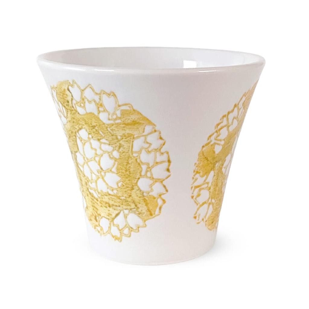 Hasami Ware Made In Round Cherry Blossom Yellow J-kitchens Teacup, Japan, 130cc, Design, Small,