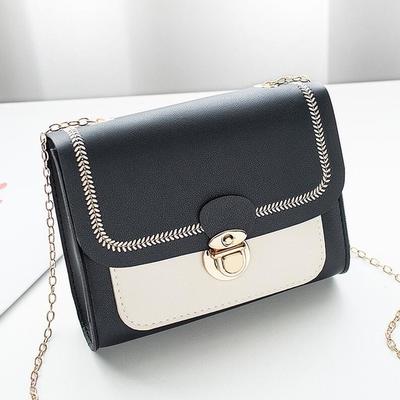 Correntes PU Couro Crossbody Bolsas para Mulheres Pequeno Ombro Bolsa Mensageiro Bolsas Femininas