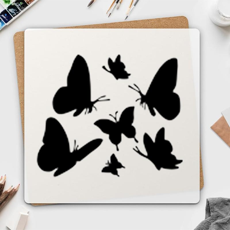 8 Pieces/set, Four Seasons Flower Pattern, Animal Painting Hollow Template, Spray Painting Template, Pattern DIY Template, Milk White, PET Material