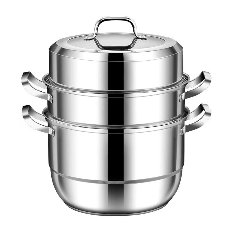 ZISIZ 30cm 2-lagiger Dampfgarer aus 304 Edelstahl
