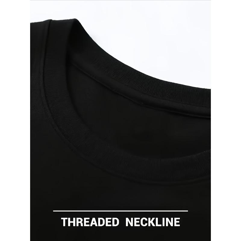 European Sizes Men's Black Orange Blooded Dog Graphic T-Shirt Soft Breathable Short Sleeve Crewneck Tee with Orange Lettering