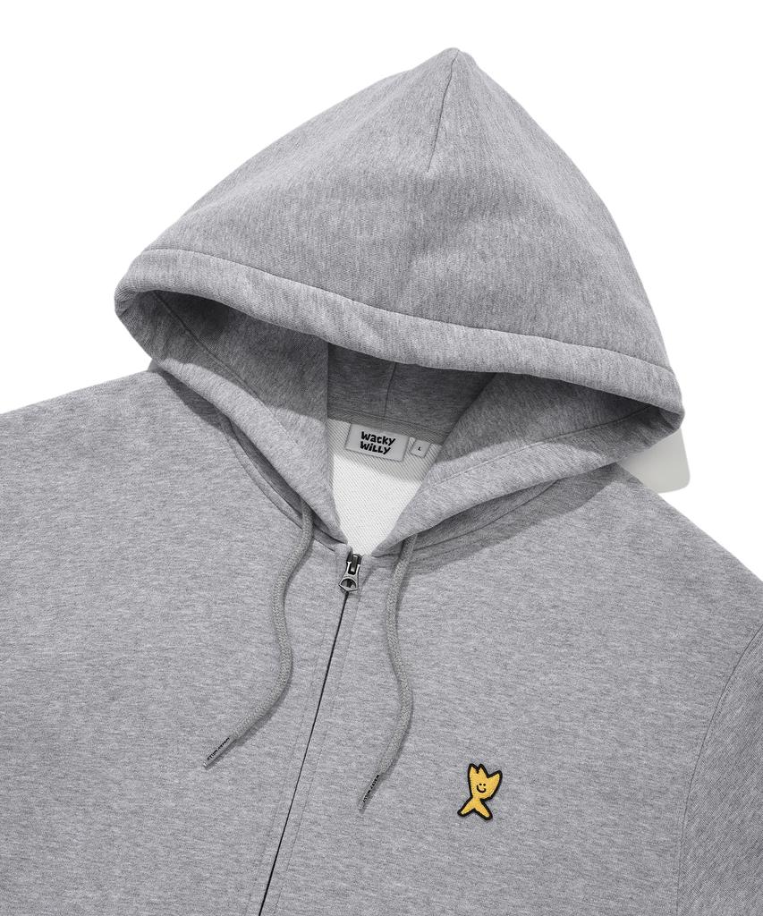 Wacky Willy Signature Kiki Wappen Zip-Up Hoodie Gray