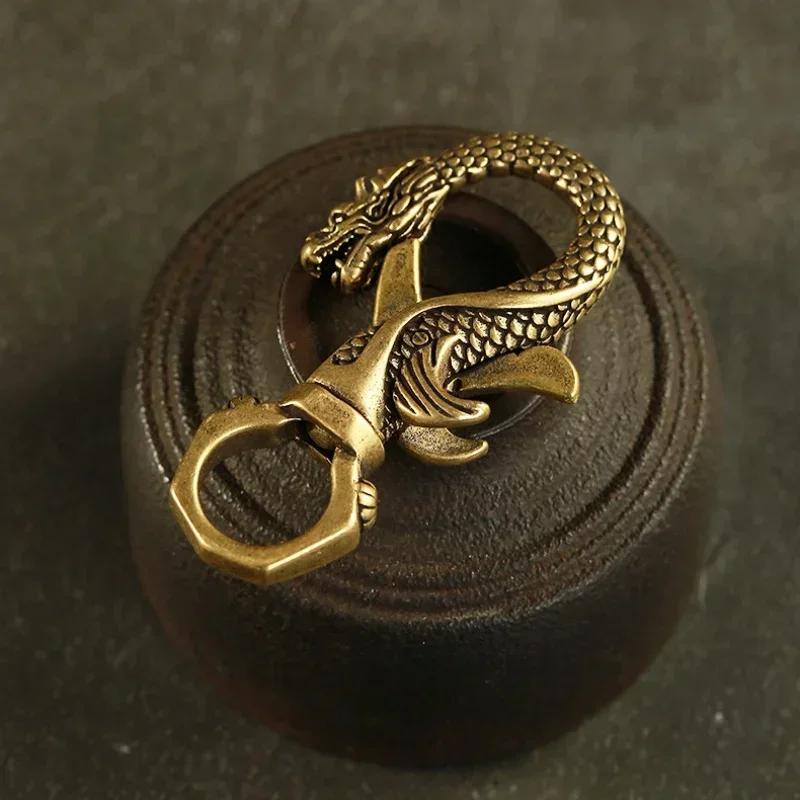 

Винтажная латунная статуэтка дракона, талисман, брелок, животные, ручная работа, антикварные креативные подарки, идеально подходит для использования в офисе