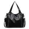 Faux Leather Tote Bag with Dual Zipper Pockets Adjustable Shoulder Strap Women's Everyday Fashion Handbag