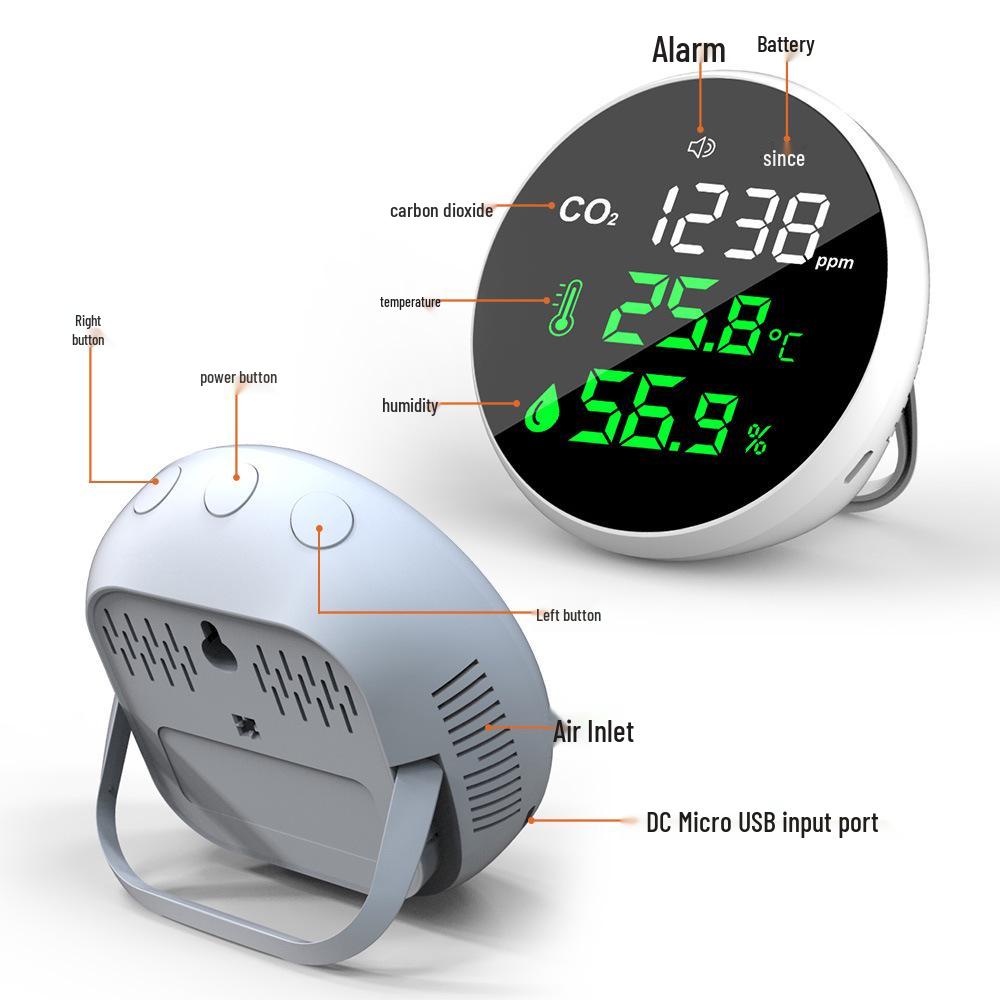 Home 3-in-1 CO2 Detector, Thermometer & Hygrometer with Infrared Probe (Expert Choice, 2025)