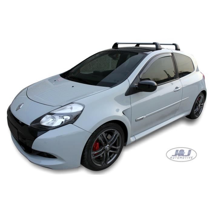 Déflecteurs d'air - J&amp;J AUTOMOTIVE - Renault Clio 3 - Fumé - Acrylique renforcé - Installation facile