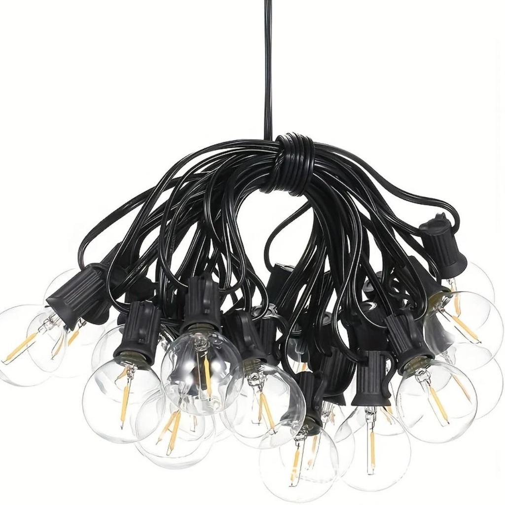Waterproof Outdoor Solar LED G40 Bulb String Lights for Courtyard & Camping