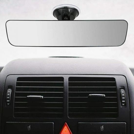 Interior Rear View Mirror Glass Suction Cup Stick On Wide Car Universal Truck