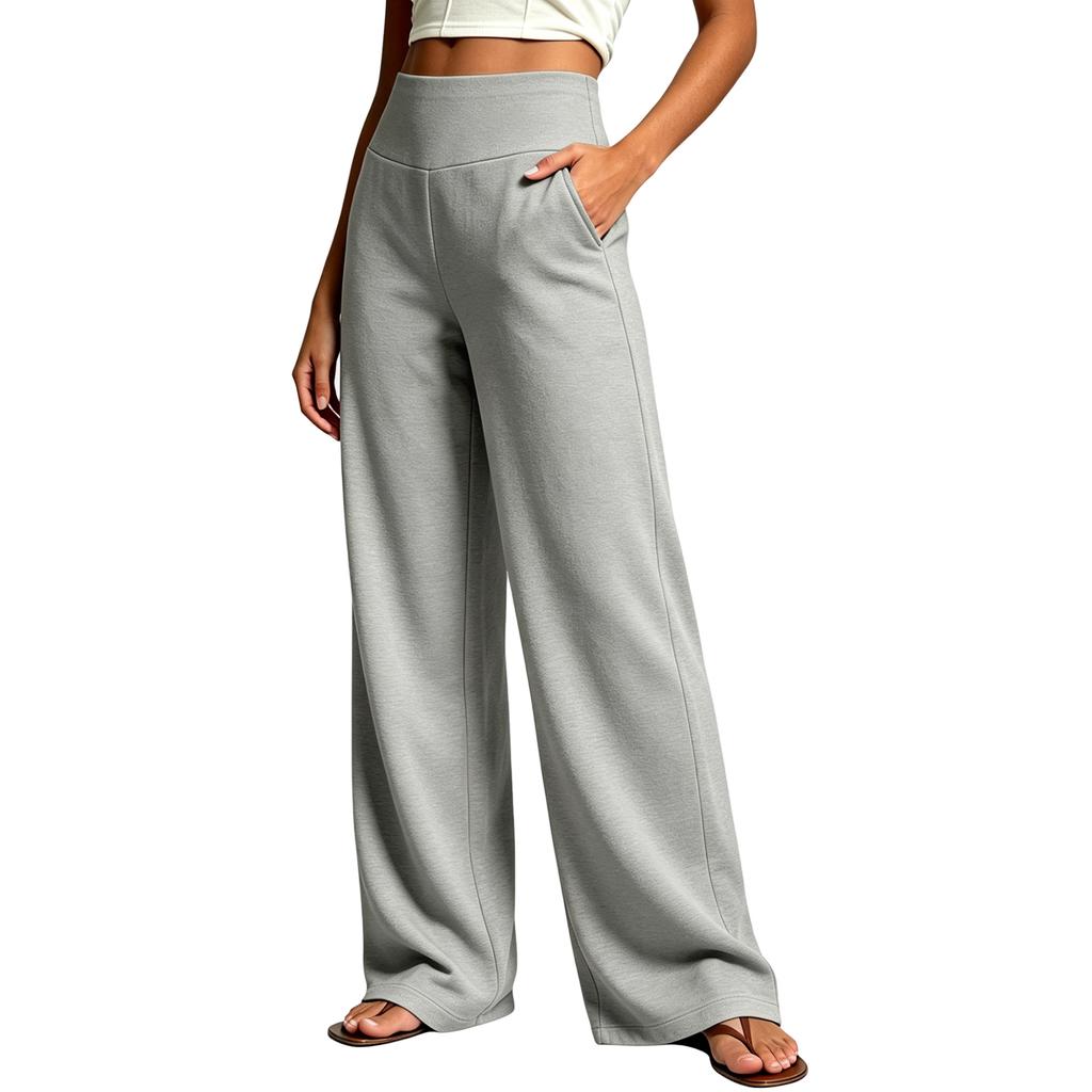 Women Wide Leg Sweatpants High Waist Lounge Pants Loose Fit Casual Long Trousers with Pockets for Everyday Wear