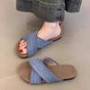 Flat sandals girl 2025 new summer retro ethnic fairy evening breeze bohemian beach outside slippers