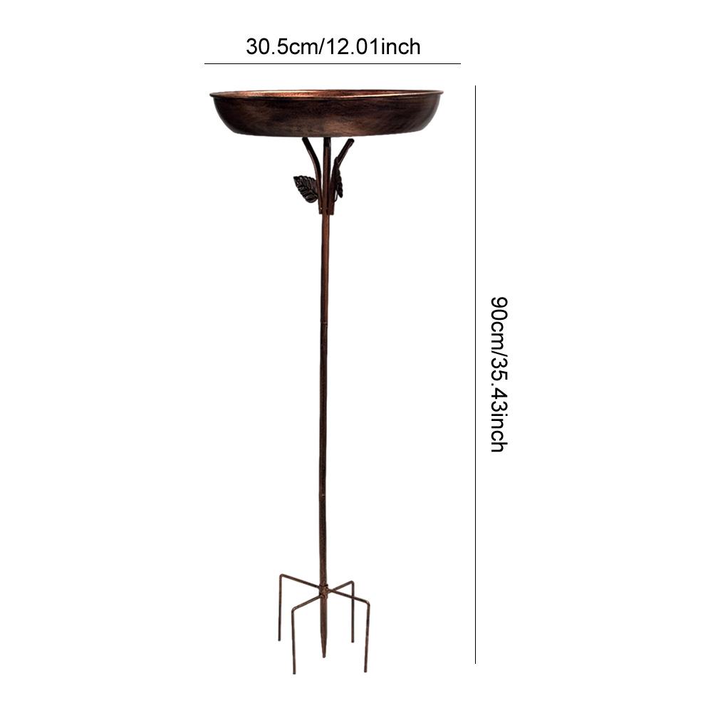 Removable 13 Inch Dia Bowl Metal Bird Bath with Metal Stake Vintage Metal Bird Bath Bowl Freestanding Birdfeeder for Outdoors