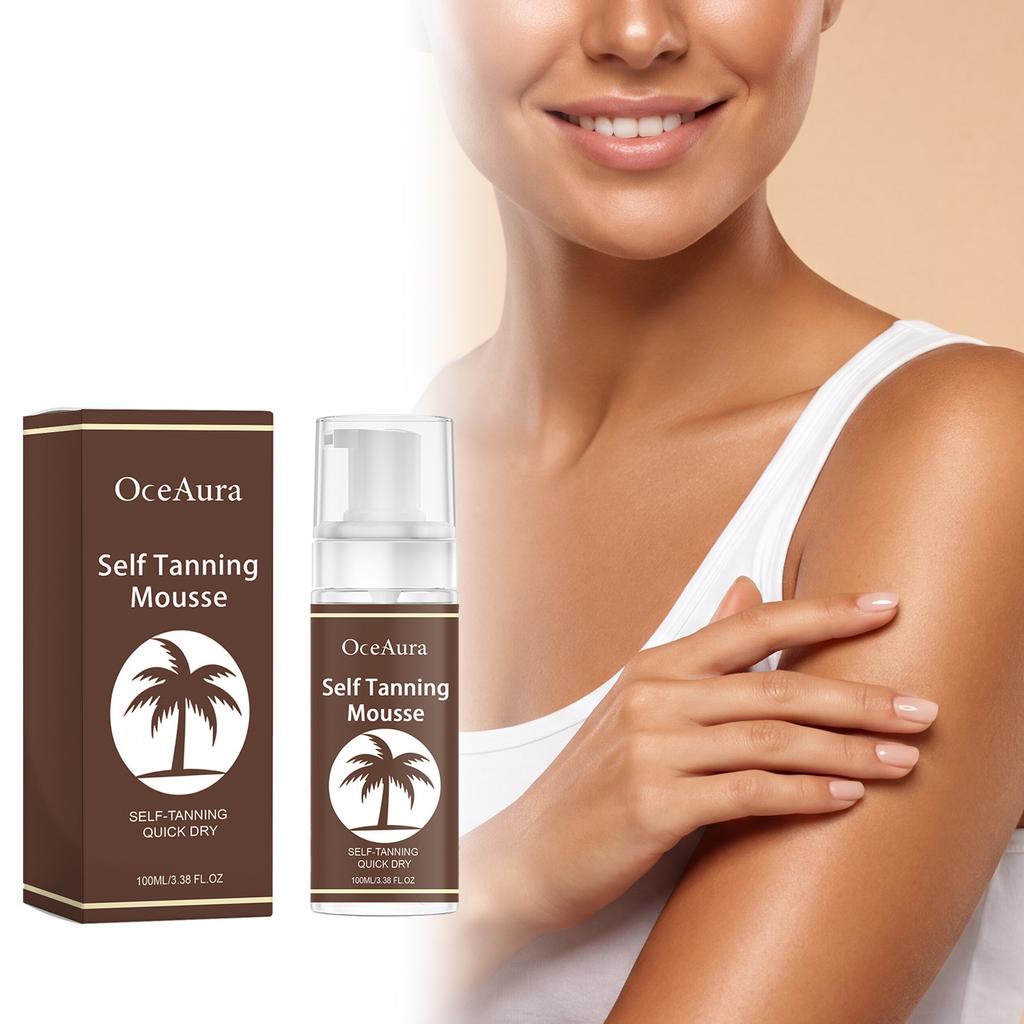 OCEAURA Feuchtigkeitsspendendes Selbstbräunungs-Mousse Sommer Outdoor Strand Bräunung ohne Sonne Hautfeuchtigkeitsspendendes Mousse 100ml