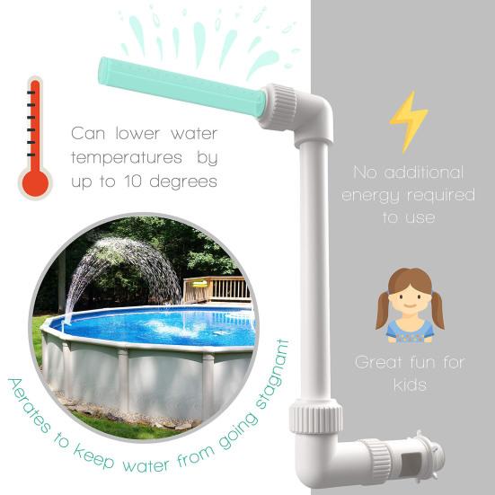 Pool Fountain Glow-in-the-dark Adjustable Threaded Interface Cool Warm Pool Waterfall Sprinkler Return Jets Swimming Pool Supplies