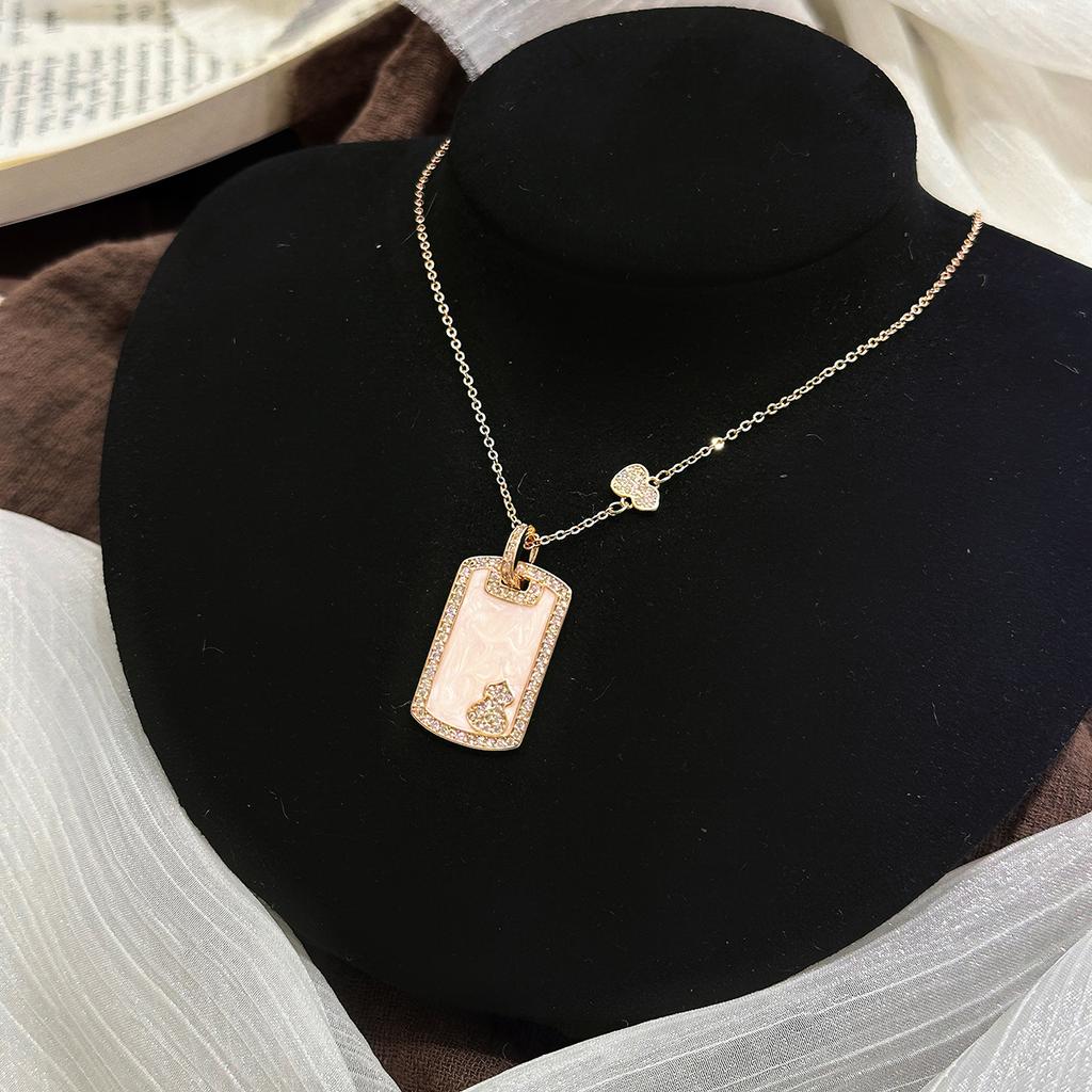 High quality full diamond gourd no matter brand square brand pendant necklace collarbone chain