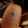 SANRILY Handmade Leather Key Fob Cover for Lincoln 2017 2018 2019 2020 2021 MKC MKX MKZ Continental Navigator 2019 2020 Nautilus 5 Button Smart Key