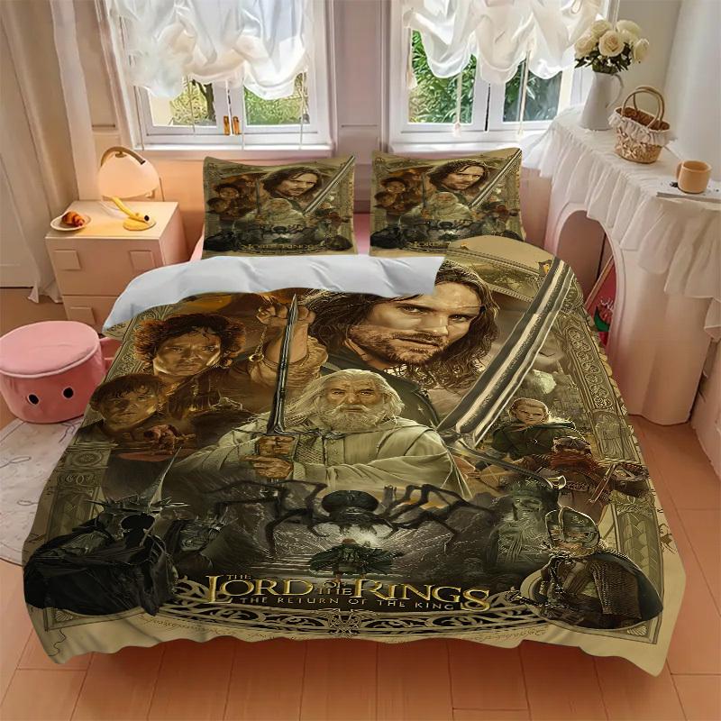 3pcs Lord of the Rings Duvet Cover Set, 1 Duvet Cover + 2 Pillowcases (No Insert), High-Definition Print for All Seasons,Durable Yy251103031
