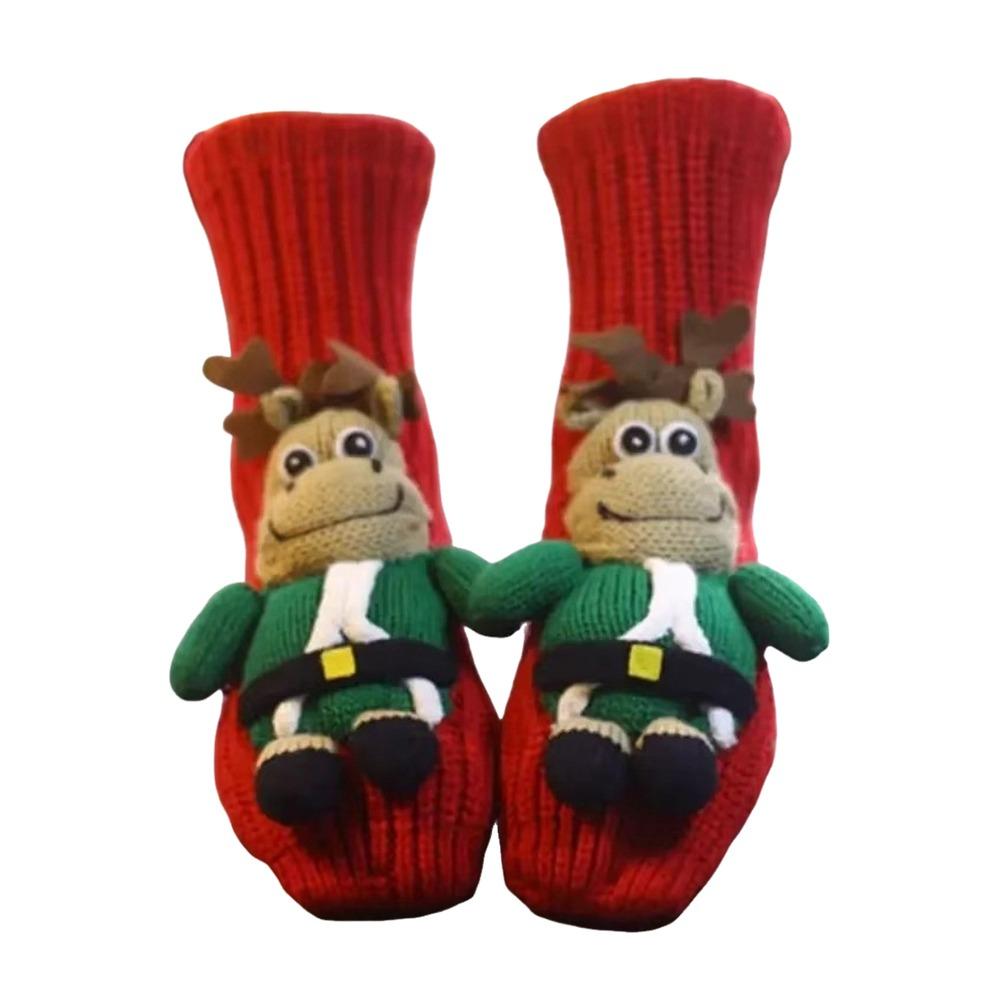 

Creativity 3D Prints Christmas Socks Thick Warm Novelty Floor Socks Breathable Hand Crocheted Animal Socks for Men & Women 35-39