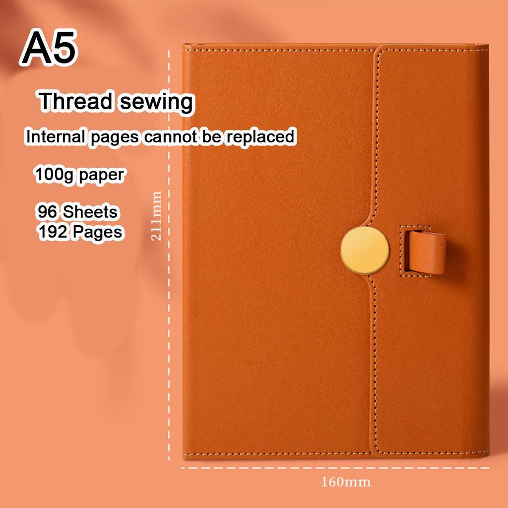 A5 Leather Loose-leaf Student Subject Notebook, Business Notepad, Diary, Work Meeting Record Book, Replaceable Inner Pages