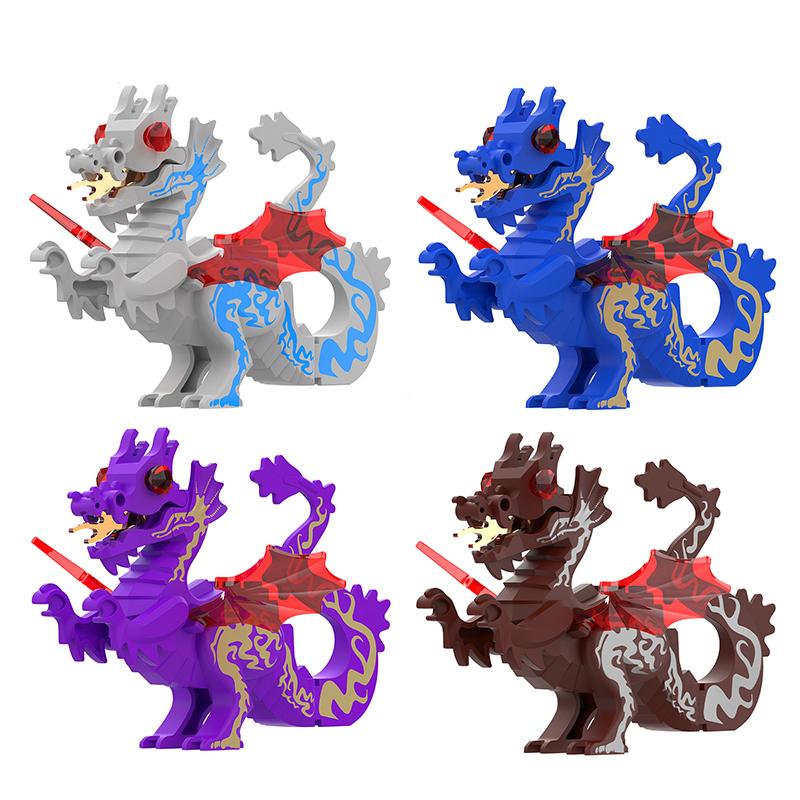 MOC Kreative Mittelalterliche Drachen Actionfiguren Modellbausteine Steine Sammlung Spaß Brinquedos DIY Spielzeug Für Kinder Geschenke