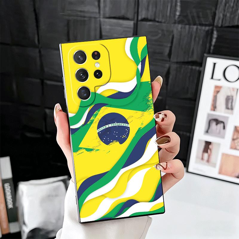 Brazil Brazilian Flag Soft Phone Case for Samsung Galaxy S26 S25 Edge S24 Ultra S23 Plus S22 S21 FE S20 Black Cover Back Shell