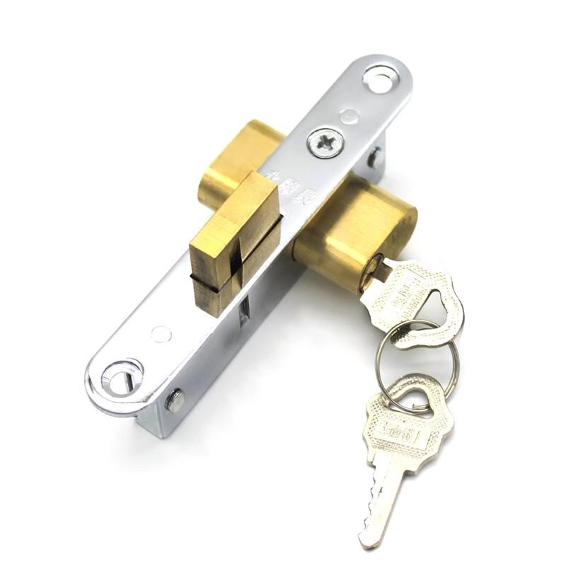 1PC Aluminum Alloy Door Window Locks Framed Door Locks Sliding Spring Door Floor Locks Shop Gate Hardware Accessories with Key