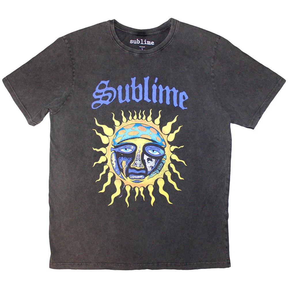Sublime Stone Wash T-Shirt: Sun Logo (Charcoal Grey) OFFICIAL NEW