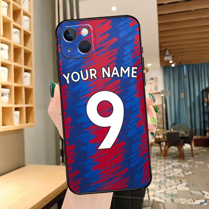 Personalised Football Name Number Phone Case For iPhone 13 12 11 14 15 16 Pro Max XS X XR Plus 12 13 Mini Back Cover