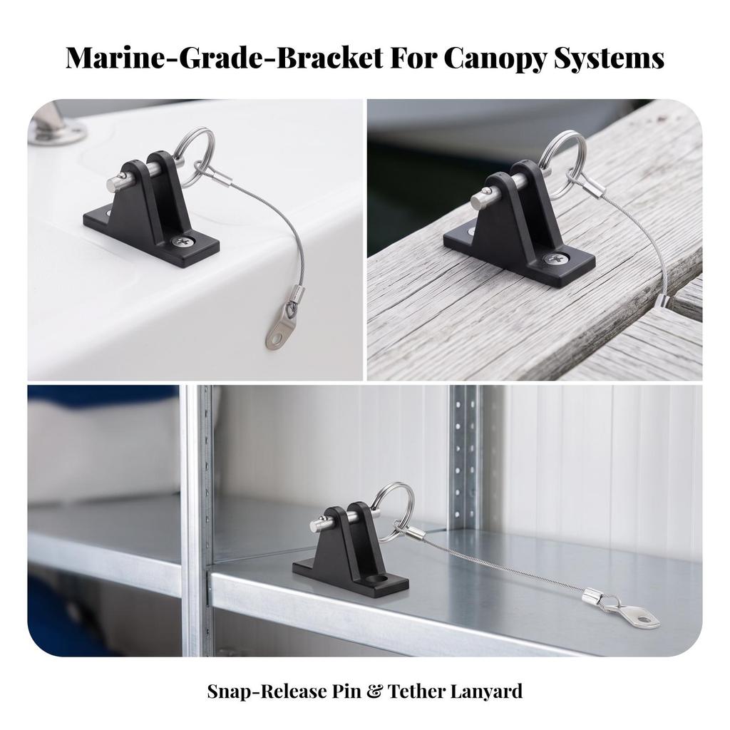 Deck Hinge Mount with Quick-Release Pin Heavy Duty for Boaters