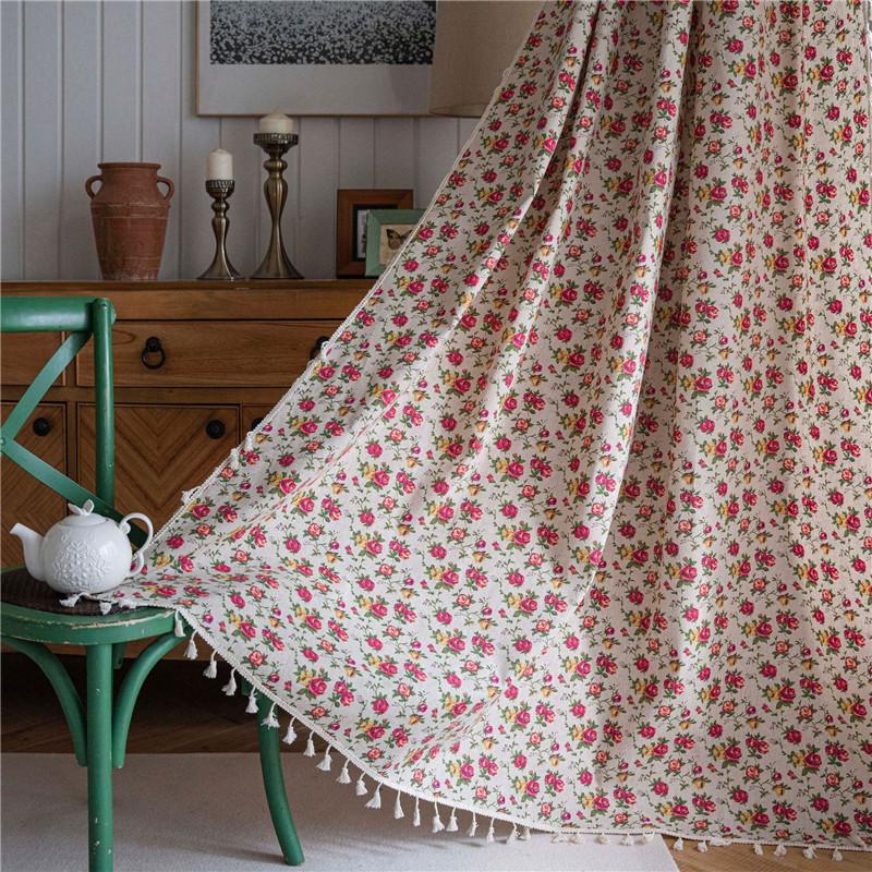 Bohemian Small Window Kitchen Curtain Rural Style Living Room Semi Shaded Bay Window Finished Curtain Products