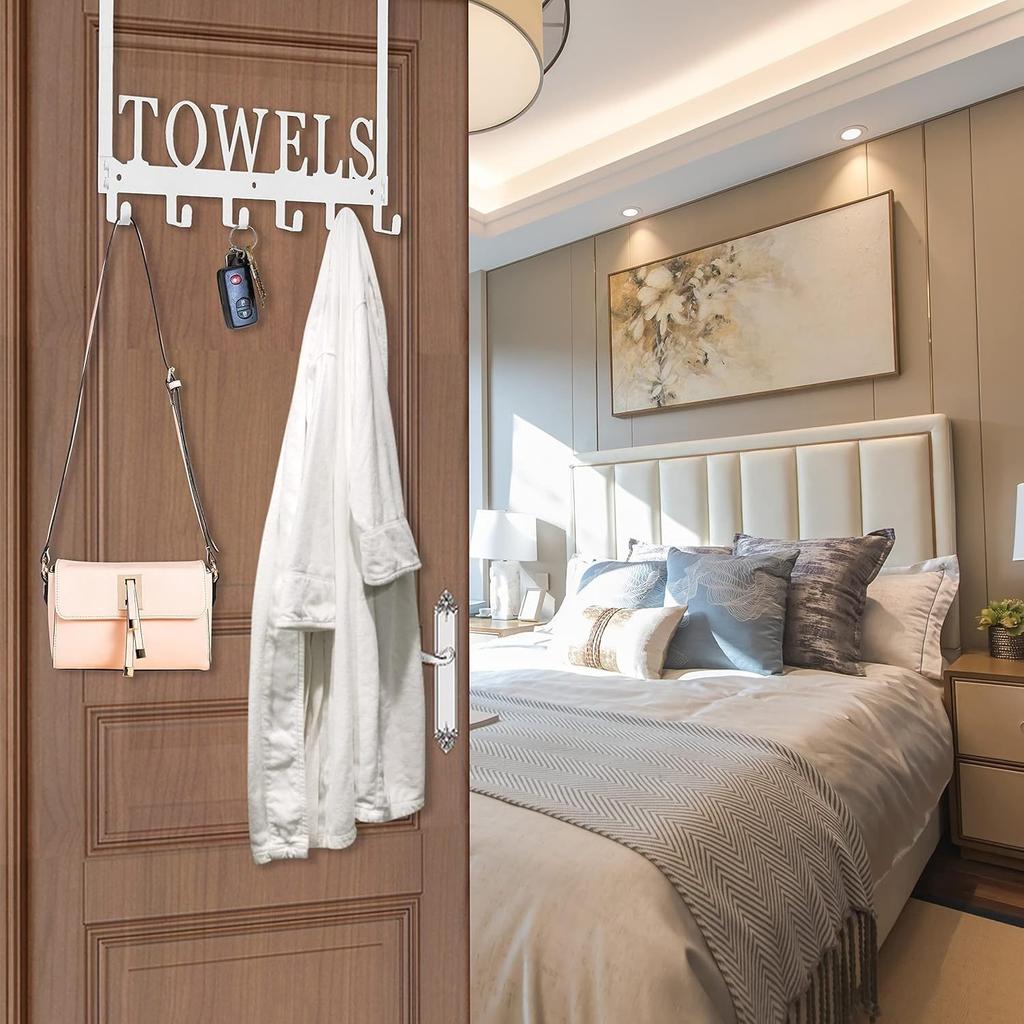 Cast Iron TOWELS Hook, Non Perforated Door Back Clothes Hook, Home Storage Iron Towel Hook