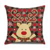 New Christmas Pillowcase Red Plaid Cartoon Linen Pillowcase Christmas Tree Cushion Cover Combination