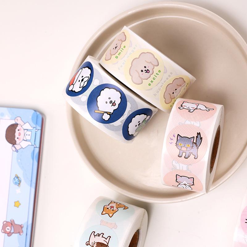 1Inch 50-500Pcs Lovely Cat Stickers For School Reward Stickers Classroom Decoration Encouragement Sticker For Student Teacher