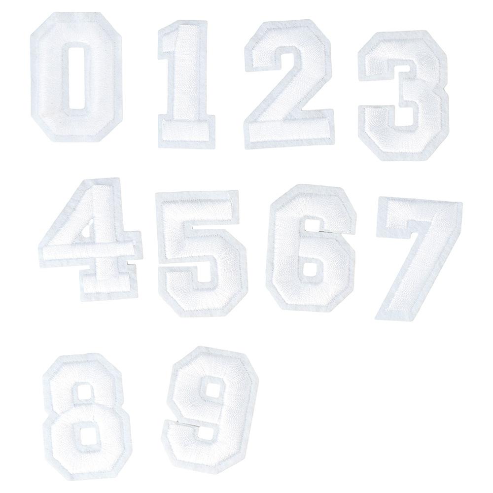 

40 pieces 1.9inch patches white applique DIY numbers 0-9 for hat