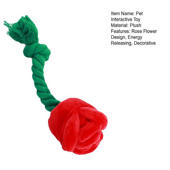 Jouet pour chien en peluche rose avec couineur, jouet à mâcher interactif pour petits et moyens chiens, peluche douce en forme de fleur.