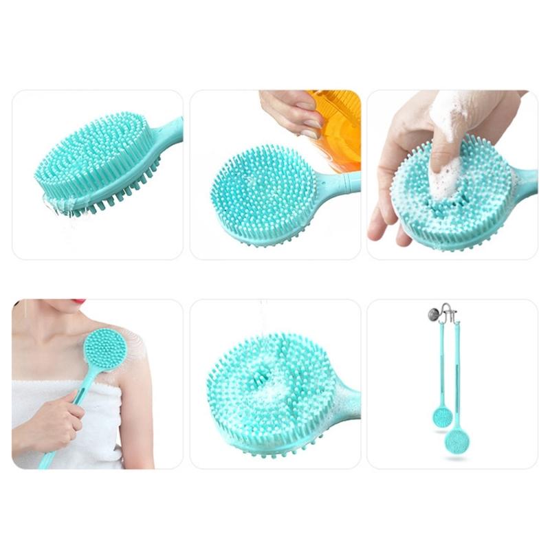 40cm Silicone Body Scrub Brush For Exfoliation And Skin Cleaning Gentle Back Massager With Hanging Hook
