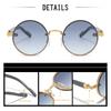 Classic Retro Round Men's and Women's Fashion Glasses with Punk Metal Frames and Tortoiseshell Patterns