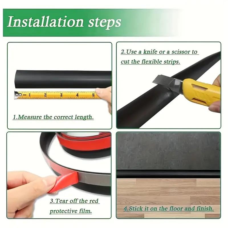 1PC 1M/39.37Inch Self Adhesive Floor Transition Strip Transitiodhesive Floor,PVC Carpet Edging Strip Doorway Edge Trim,Sealing