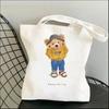 Harajuku Cute Bear Art Shoulder Bags Kawaii Tote Handbag Canvas Girl Environmental Large Capacity Portable Shopping Bag